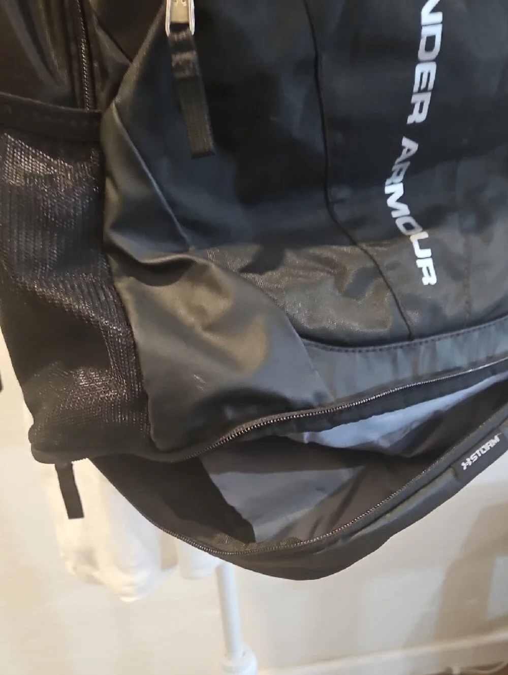 Under Armour Black Backpack with White Logo Bin 5